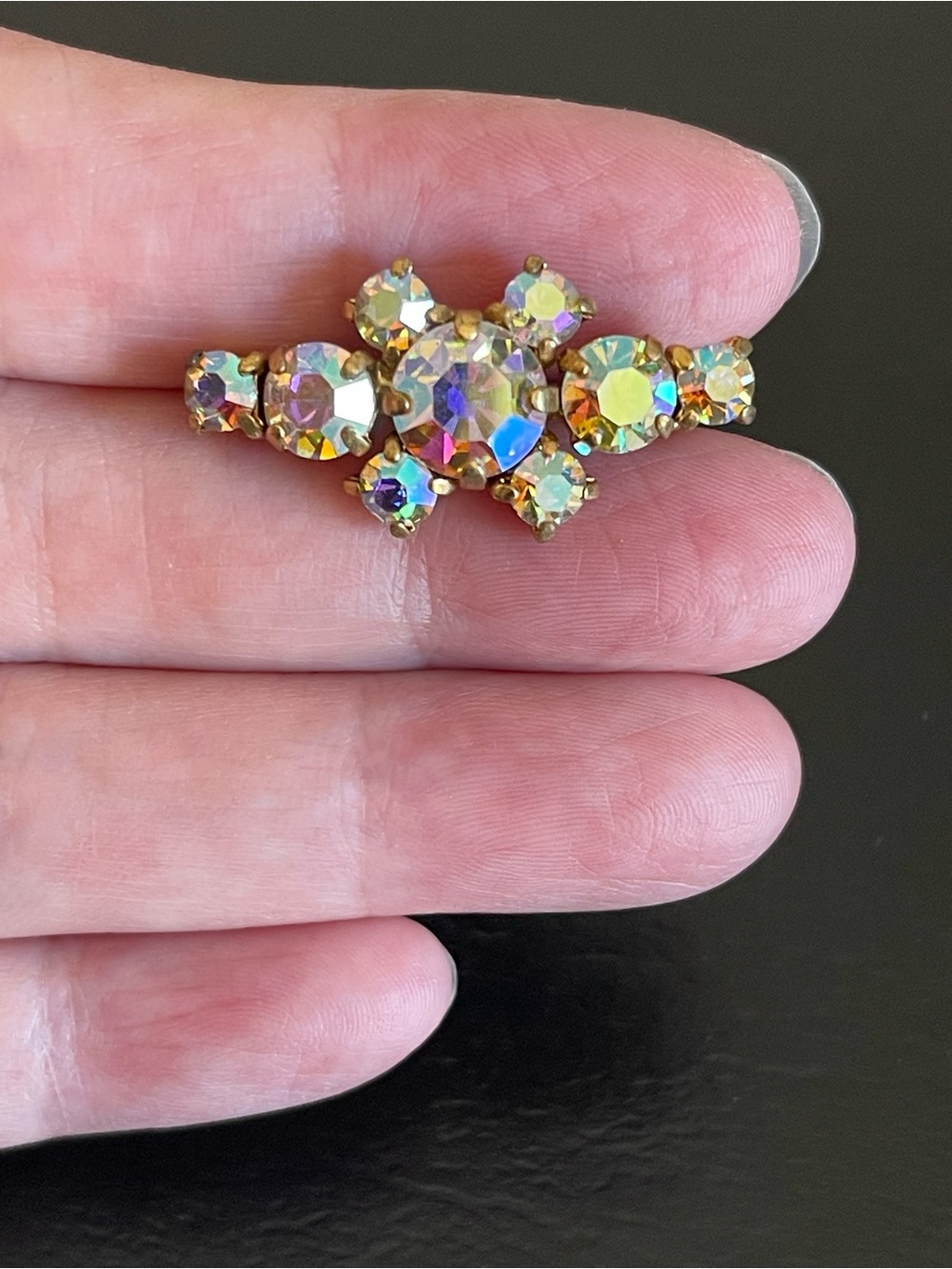 Vintage Germany AB rhinestone Cluster Brooch.
